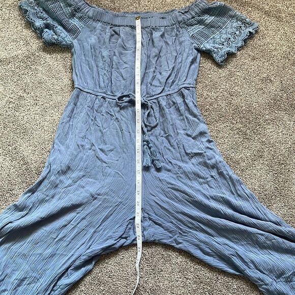 Hint Of Blush Navy Blue Off Shoulder Romper Size S - Picture 8 of 11